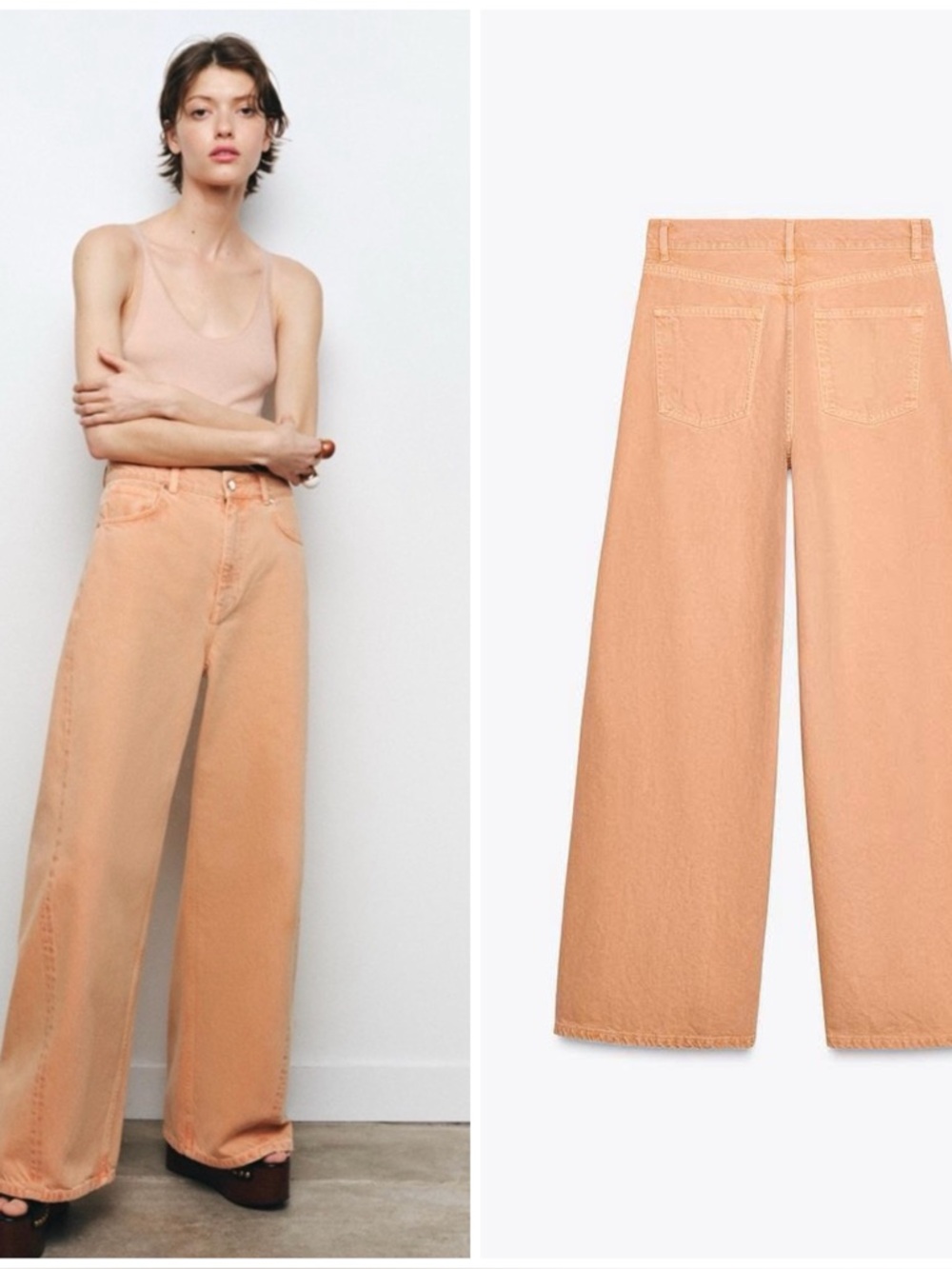 ZARA ~ ZW Collection High-Waisted Wide Leg Jeans